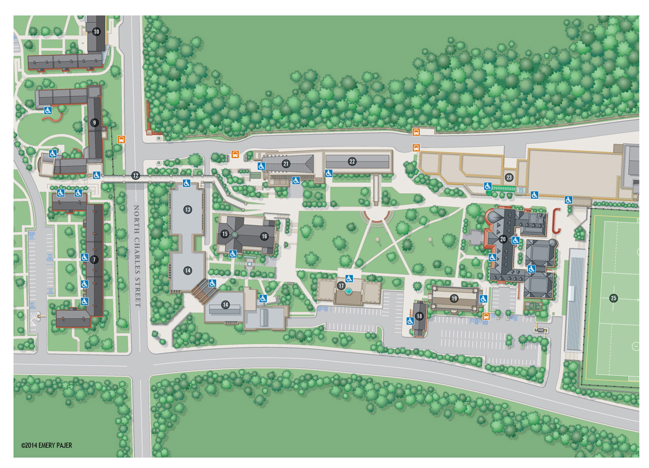 City & College Campus Map Illustration & Design