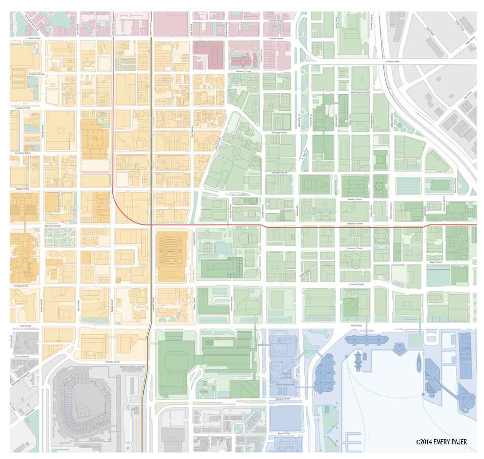 City Map Illustration of Baltimore, Maryland