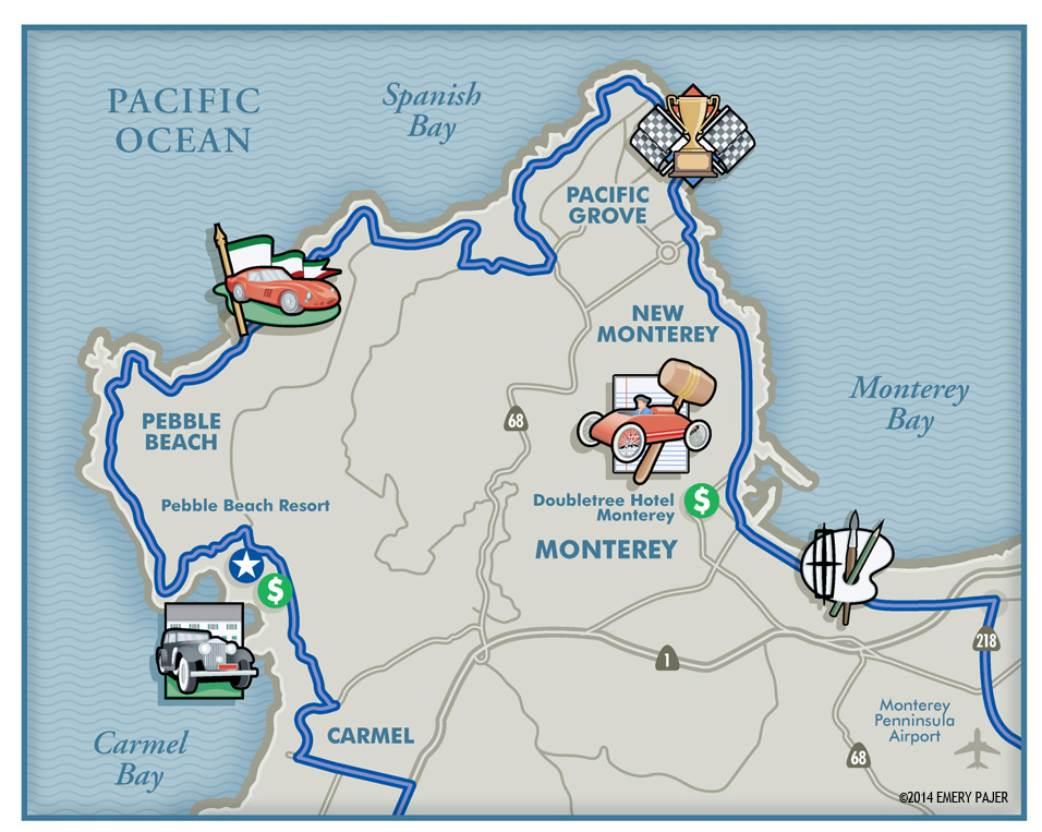 City Map Illustration of Monterey, California