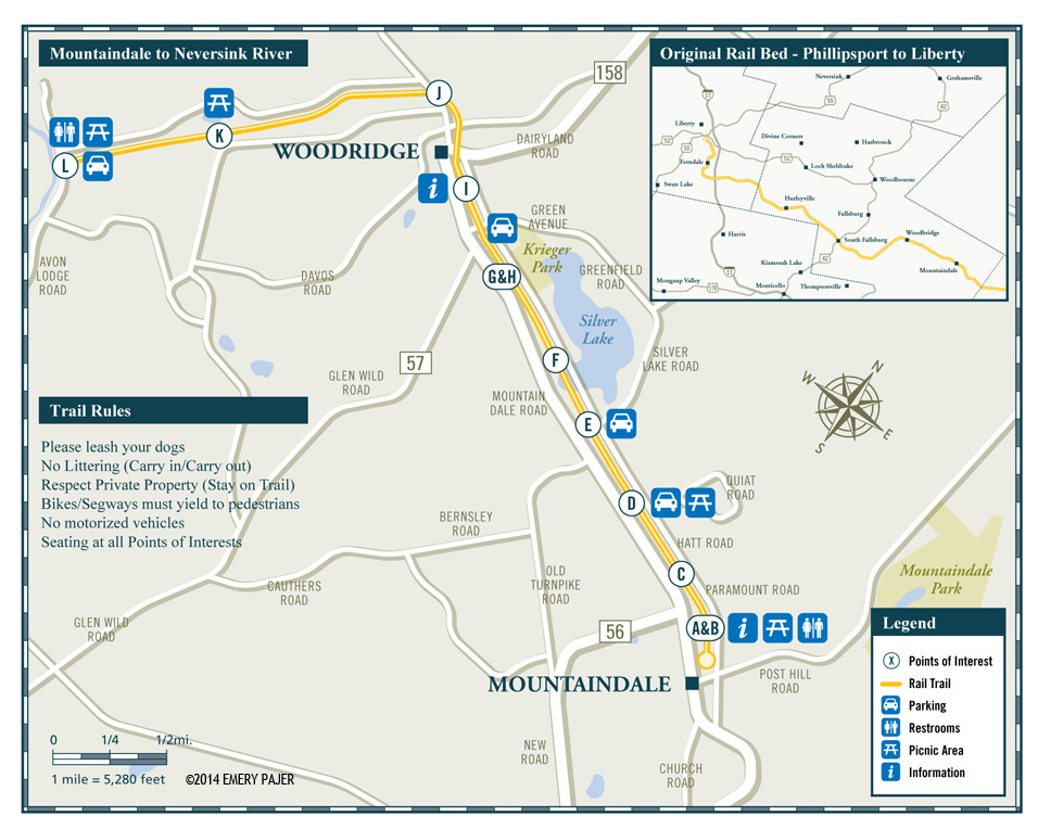 Park Map Illustraion of the New York Rail Trail