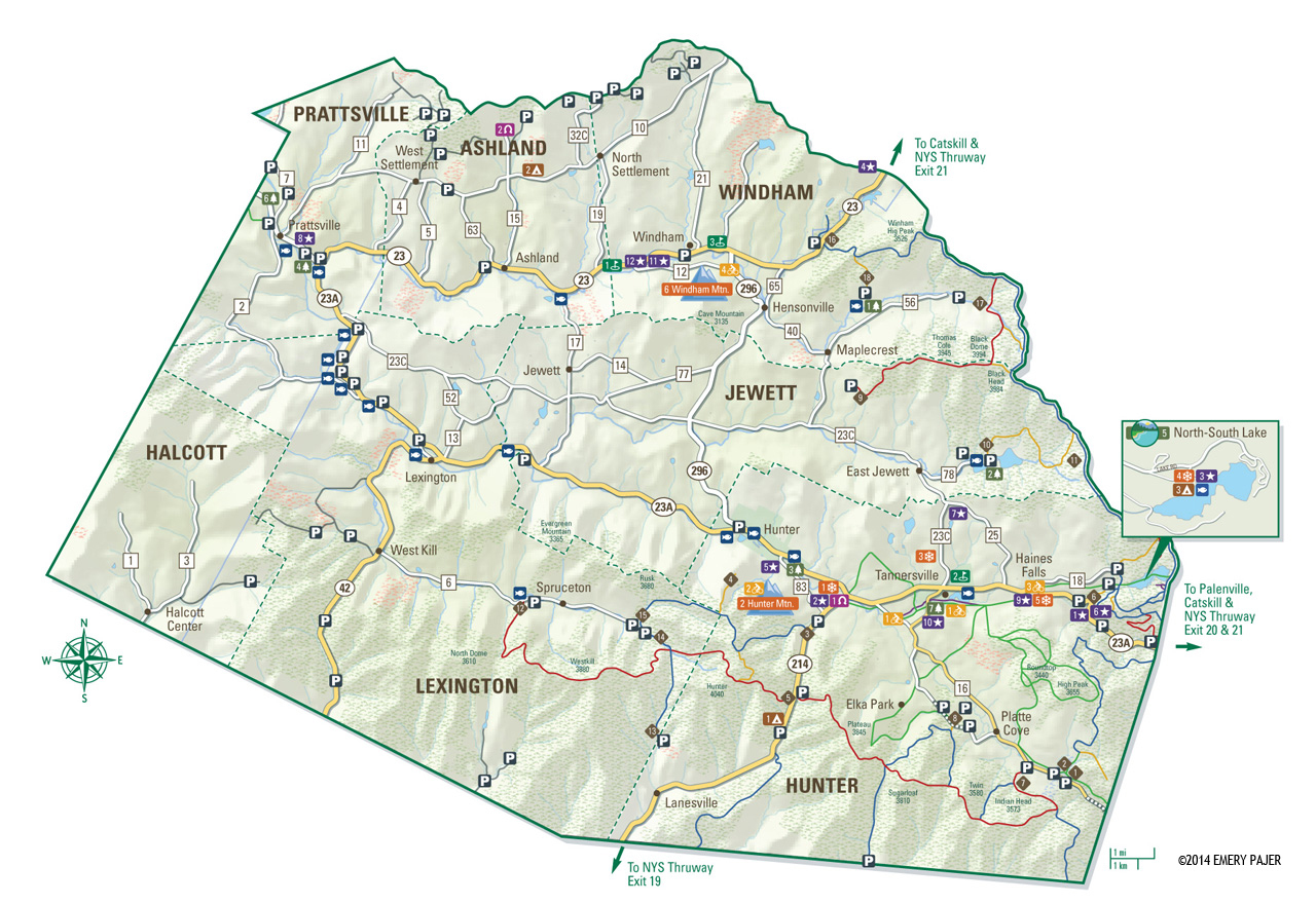 County Map Illustration of Greene County New York