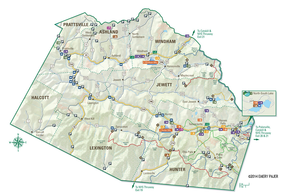 County Map Illustraiton of Greene County, New York